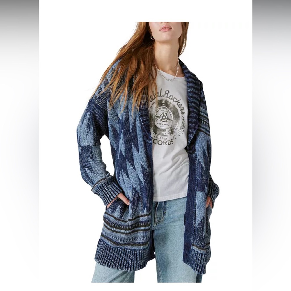 Lucky Brand Heritage Blue Cardigan